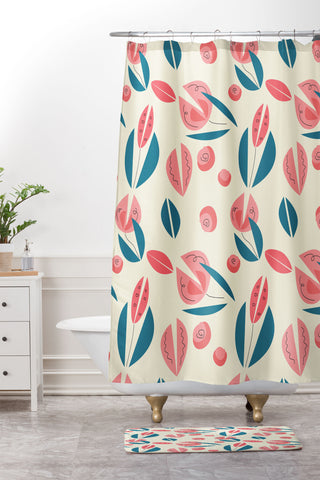 Mirimo Love Tulips Shower Curtain And Mat