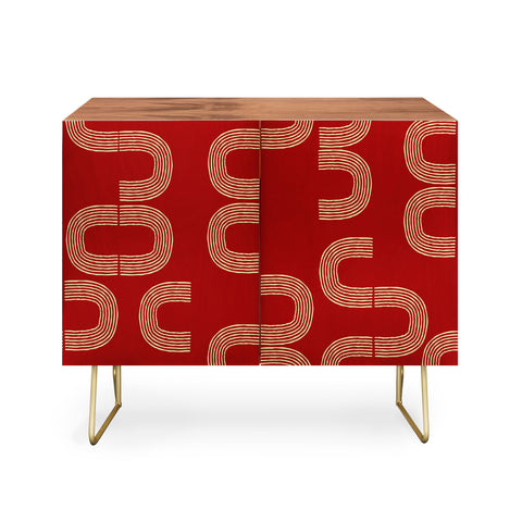 Mirimo Meeting Gold On Red Credenza