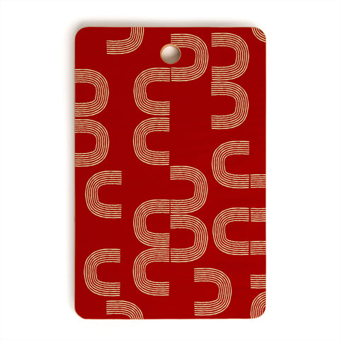Mirimo Meeting Gold On Red Cutting Board Rectangle