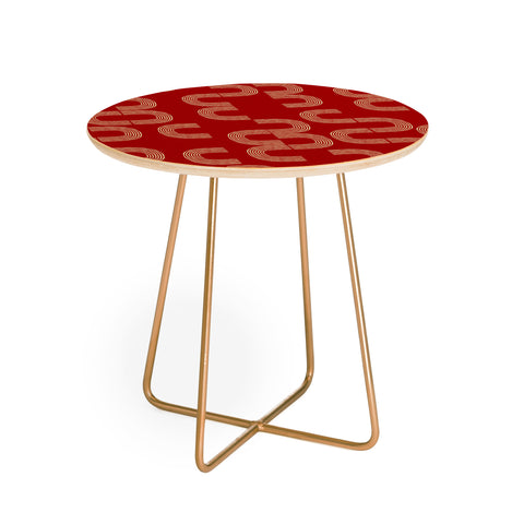 Mirimo Meeting Gold On Red Round Side Table