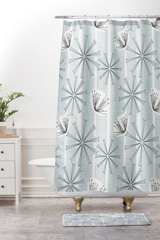 Mirimo Midcentury Floral Light Shower Curtain And Mat
