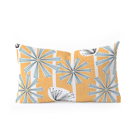 Mirimo Midcentury Floral Mustard Oblong Throw Pillow