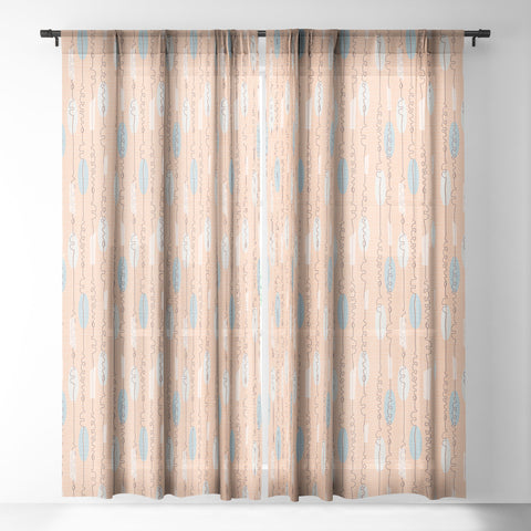 Mirimo Midcentury Line Art Sheer Window Curtain