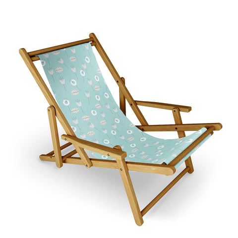 Mirimo Minimal Floral Light Blue Sling Chair