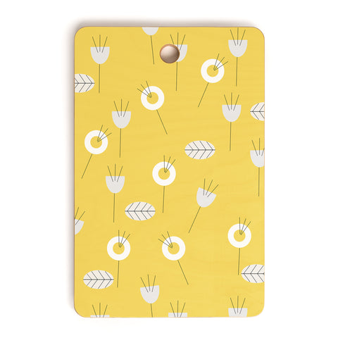 Mirimo Minimal Floral Yellow Cutting Board Rectangle