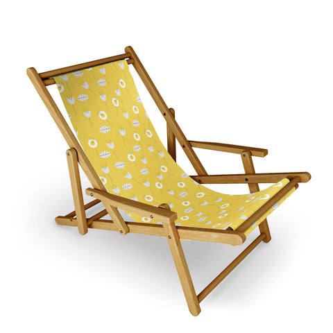 Mirimo Minimal Floral Yellow Sling Chair