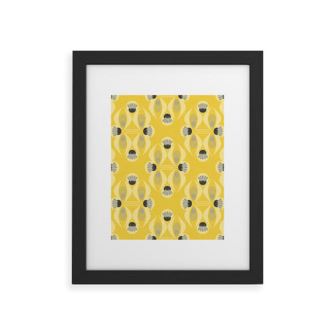 Mirimo Modern Damask Yellow Framed Art Print