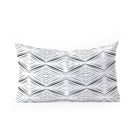 Mirimo Modern Mudcloth White Oblong Throw Pillow