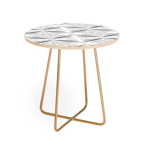 Mirimo Modern Mudcloth White Round Side Table