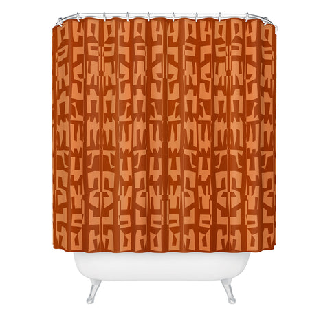 Mirimo Modern Native Rust Shower Curtain