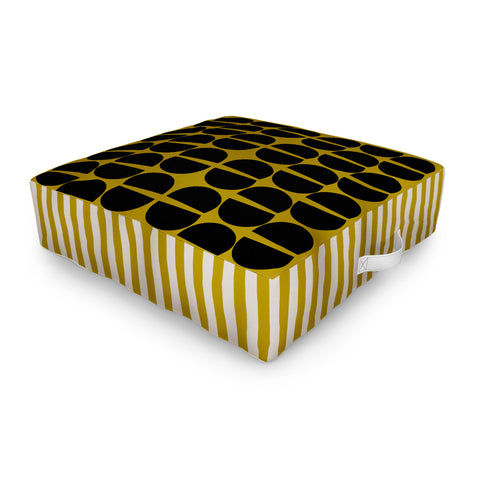 Mirimo Moderno Black and Mustard Outdoor Floor Cushion