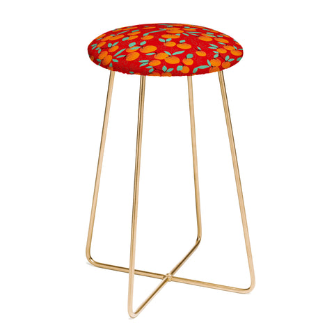 Mirimo Oranges on Red Counter Stool