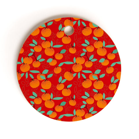 Mirimo Oranges on Red Cutting Board Round