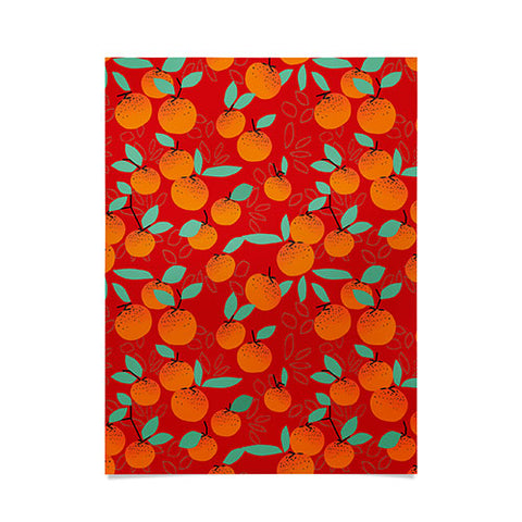 Mirimo Oranges on Red Poster