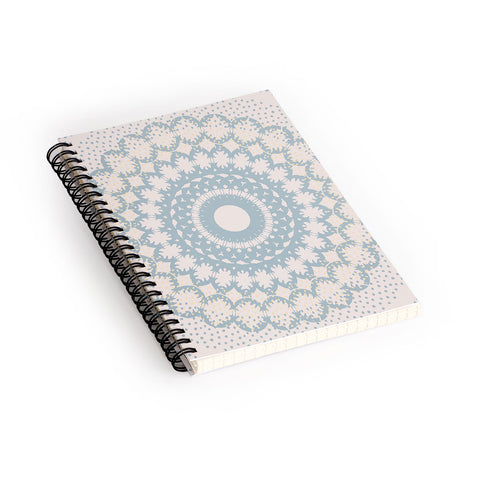 Mirimo Rustic Mandala Light Blue Spiral Notebook