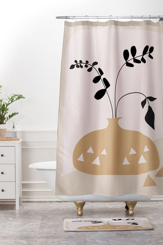 Mirimo Terracotta Vase Shower Curtain And Mat