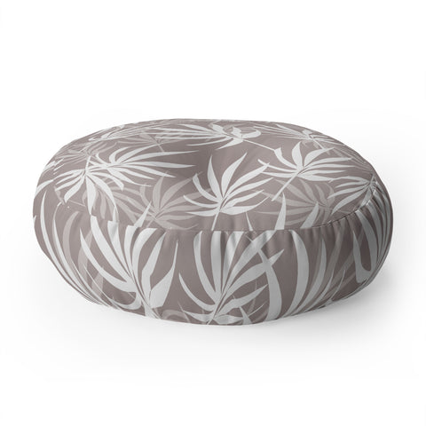 Mirimo Tropical Leaves on Beige Floor Pillow Round