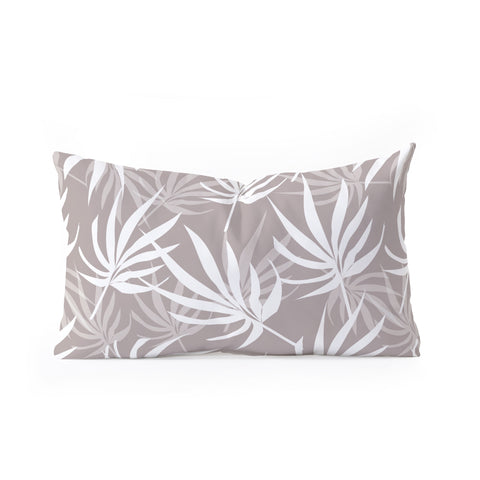 Mirimo Tropical Leaves on Beige Oblong Throw Pillow