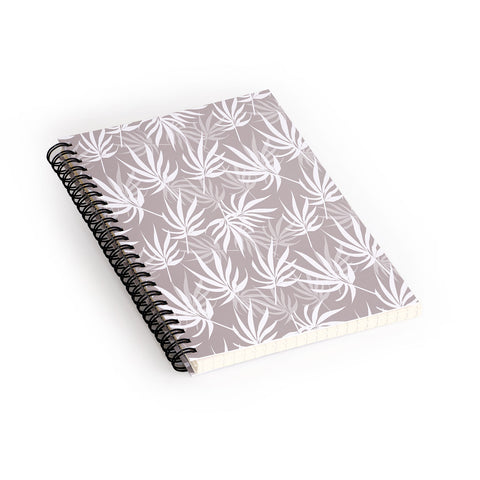 Mirimo Tropical Leaves on Beige Spiral Notebook