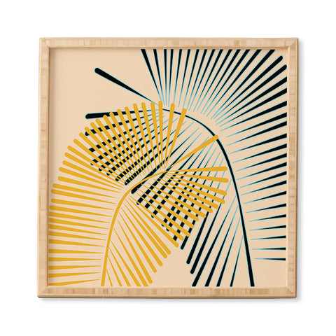 Mirimo Two Palm Leaves Yellow Framed Wall Art