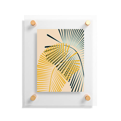 Mirimo Two Palm Leaves Yellow Floating Acrylic Print