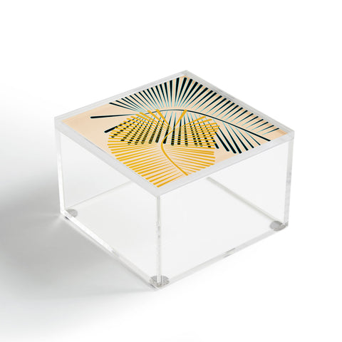 Mirimo Two Palm Leaves Yellow Acrylic Box