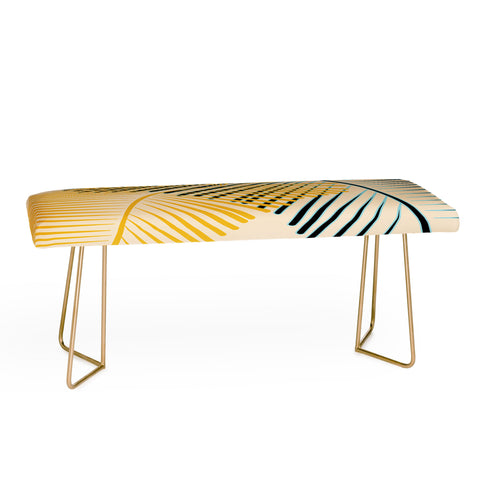 Mirimo Two Palm Leaves Yellow Bench
