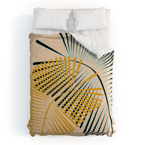 Mirimo Two Palm Leaves Yellow Comforter