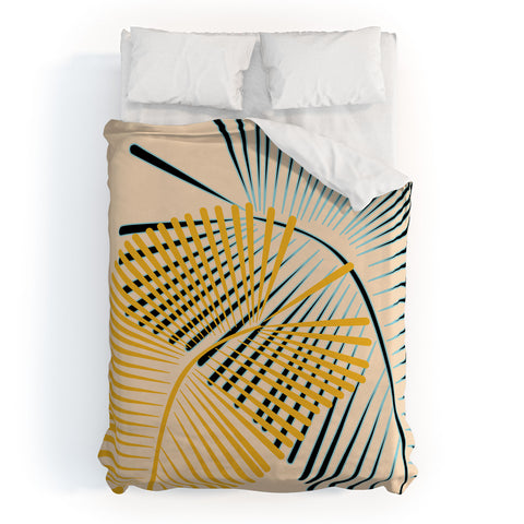 Mirimo Two Palm Leaves Yellow Duvet Cover