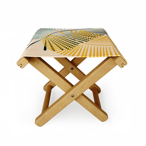 Mirimo Two Palm Leaves Yellow Folding Stool