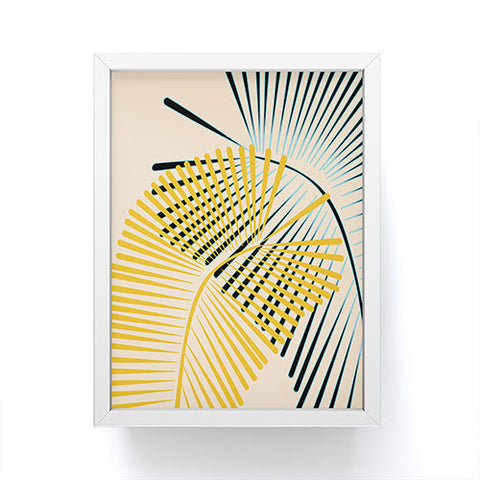 Mirimo Two Palm Leaves Yellow Framed Mini Art Print