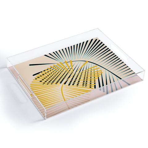 Mirimo Two Palm Leaves Yellow Acrylic Tray