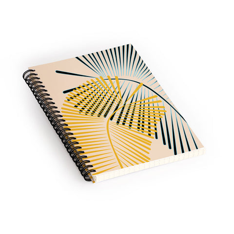 Mirimo Two Palm Leaves Yellow Spiral Notebook