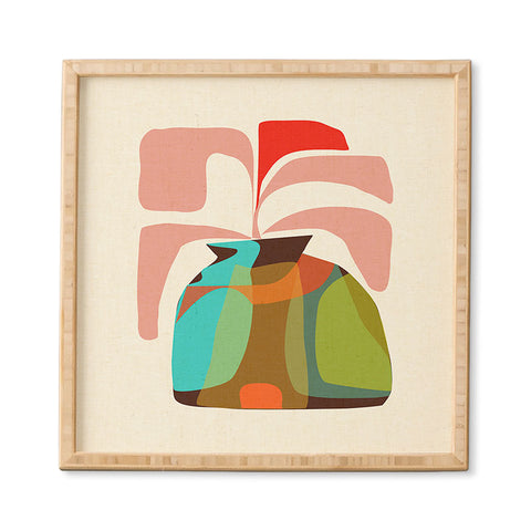 Mirimo Vase with Red Plant Framed Wall Art