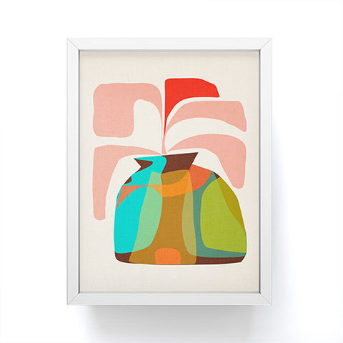 Mirimo Vase with Red Plant Framed Mini Art Print
