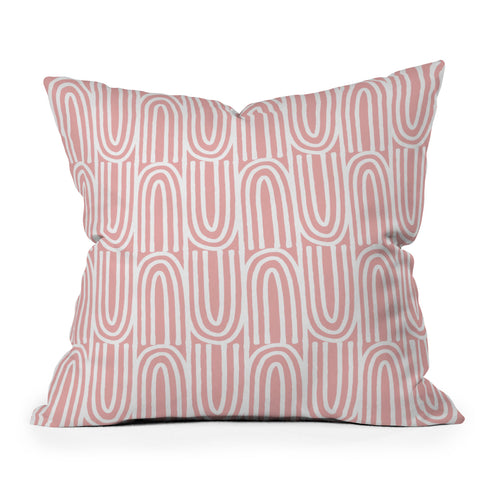 Mirimo White Bows on Pink Throw Pillow