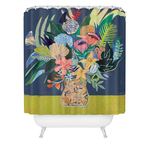 Misha Blaise Design Flowers for Adriana Shower Curtain