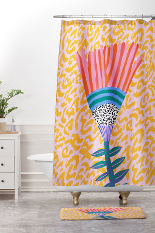Misha Blaise Design Radicallia Flower Shower Curtain And Mat