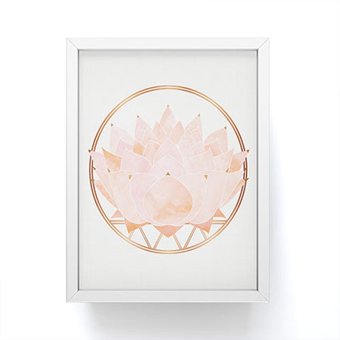 Modern Tropical Blush Zen Lotus Framed Mini Art Print