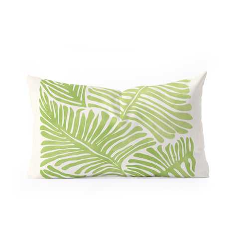 Modern Tropical Bohemian Fern Oblong Throw Pillow