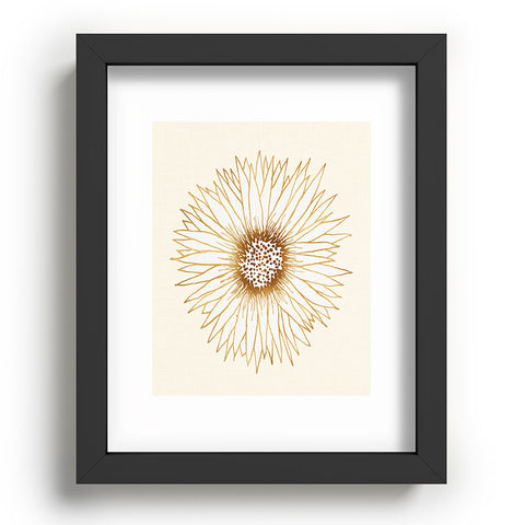 Modern Tropical Gold Sunflower Recessed Framing Rectangle