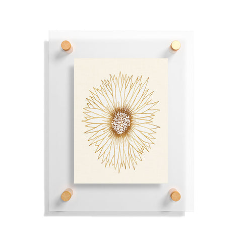 Modern Tropical Gold Sunflower Floating Acrylic Print