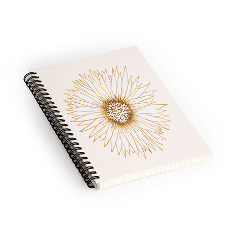 Modern Tropical Gold Sunflower Spiral Notebook