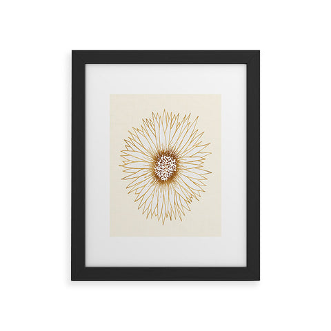 Modern Tropical Gold Sunflower Framed Art Print