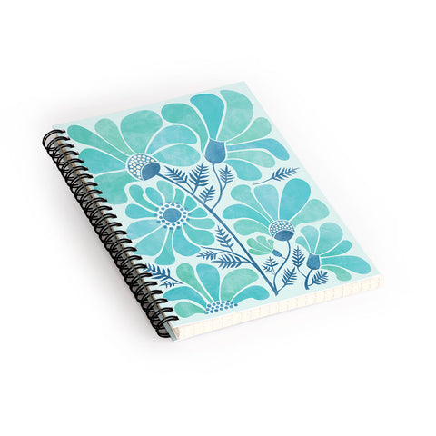 Modern Tropical Himalayan Blue Poppies II Spiral Notebook