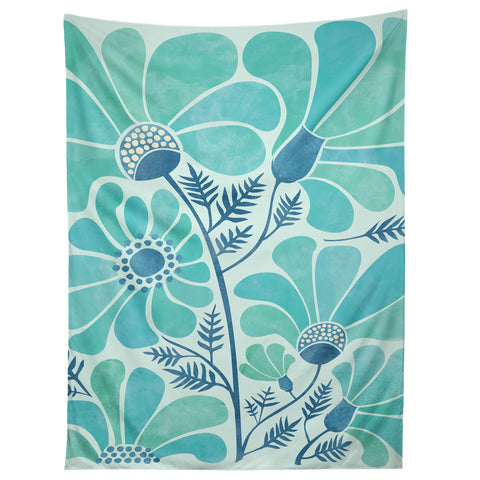 Modern Tropical Himalayan Blue Poppies II Tapestry