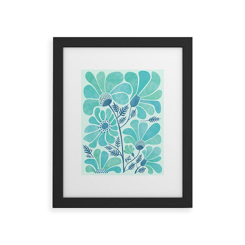 Modern Tropical Himalayan Blue Poppies II Framed Art Print