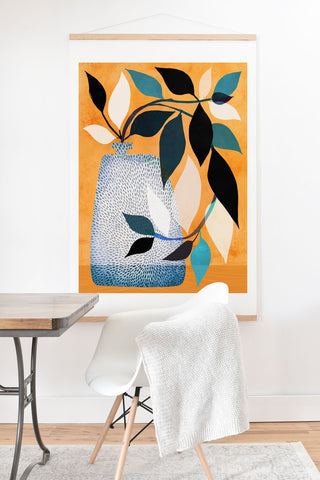 Modern Tropical Ivy in the Courtyard Art Print And Hanger