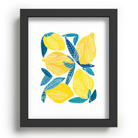 Modern Tropical Lemon Tree Abstract Fruit Art Recessed Framing Rectangle