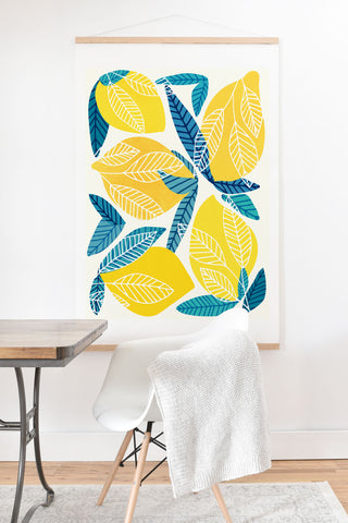 Modern Tropical Lemon Tree Abstract Fruit Art Art Print And Hanger